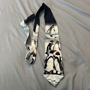 Endangered species “Penguins in Patagonia” tie by Marc Dennis